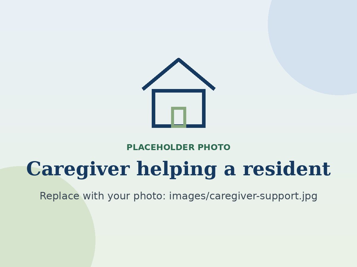 A caregiver offering a helping hand to a resident
