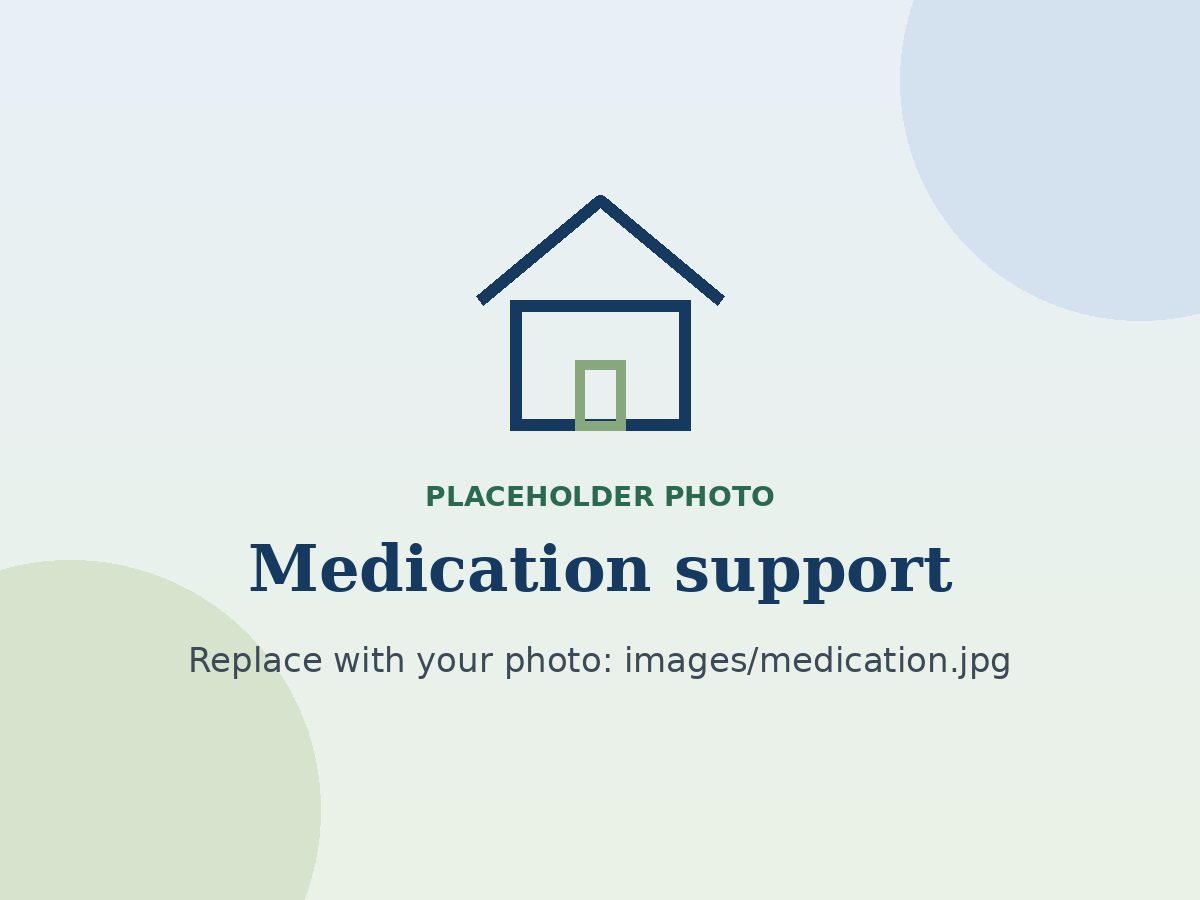 A caregiver helping a resident with their daily medications